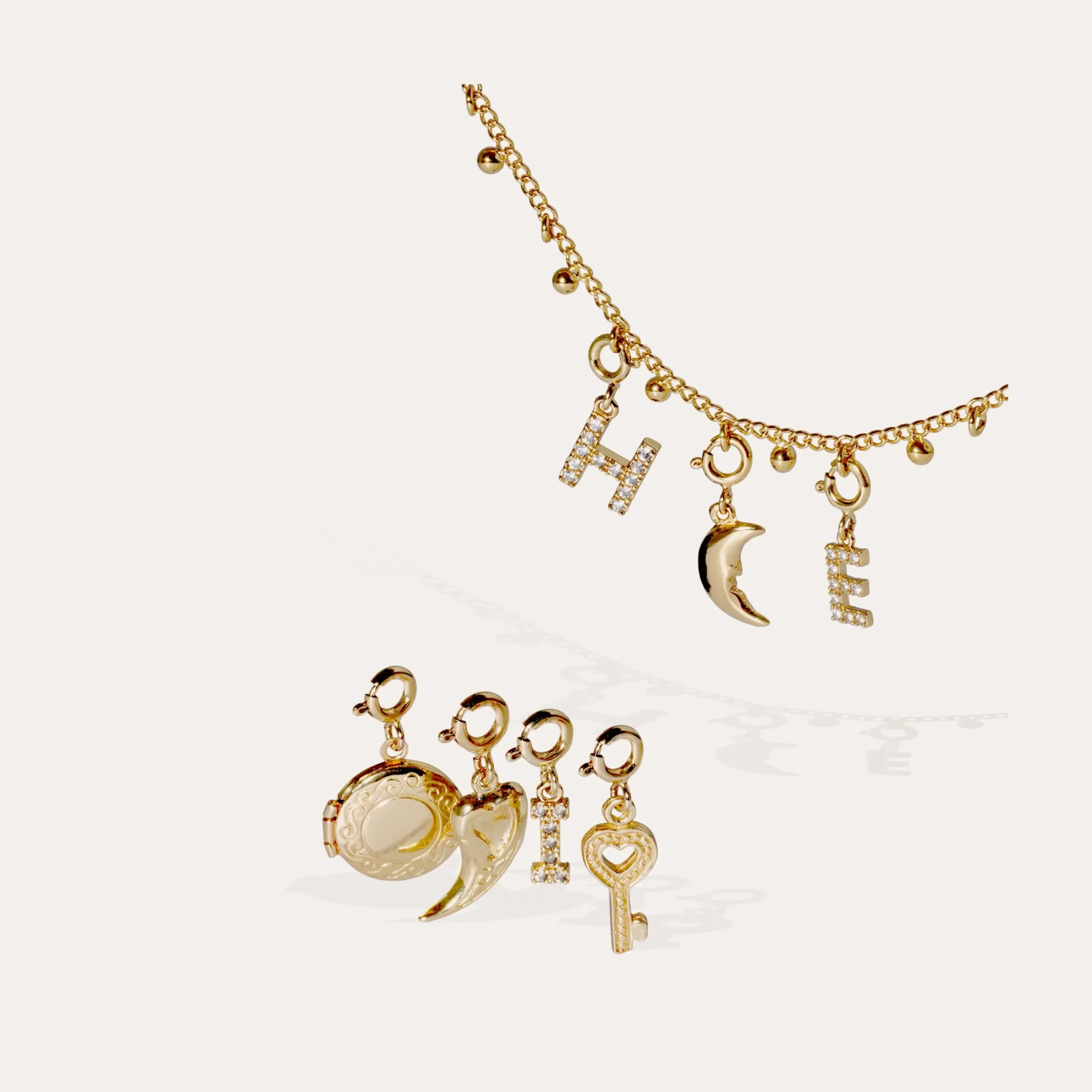 Charms pendentif lettre I strass